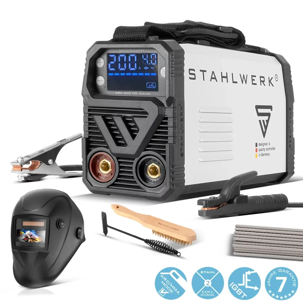 Steelworks Welding Machine Arc 200 MD Électronique - DC Full Equipment MMA | E-main | Onduleur de lifting-tig avec 200 amp...