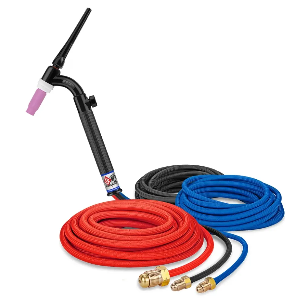 CK Worldwide Trim-Line TL18 Torche TIG à tête élastique refroidie à l'eau avec valve à gaz