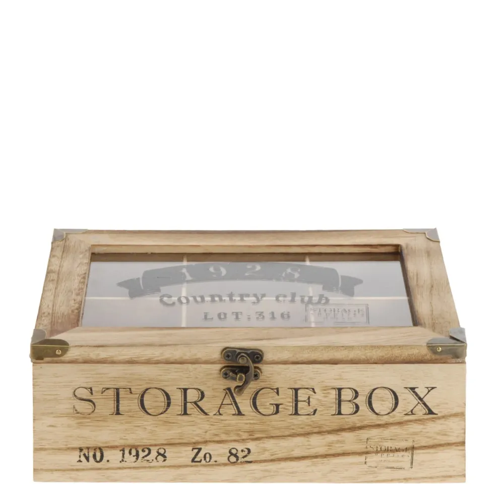 Nu Pine Rustic 6 Compartment Storage Box - Chêne pour Famille Nombreuse