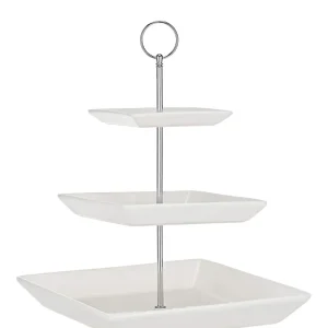 Symphony 3 Tier Square Cake Stand - Blanc pur