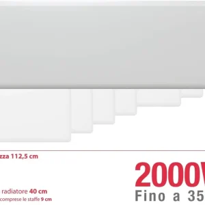 RADIATORE ELETTRICO NORVEGESE NOBO TOP 2000W CON TERMOSTATO