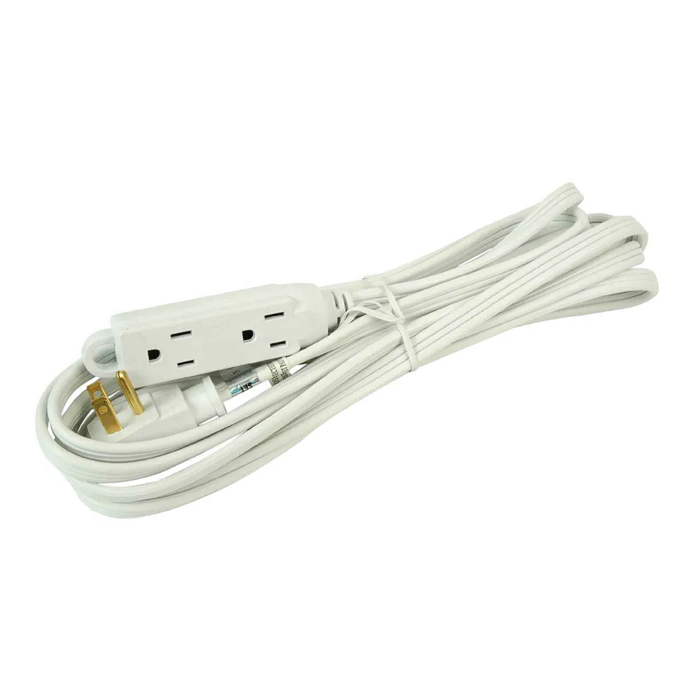 Câble d'alimentation H07RN-F Rallonge électrique à cordon 16/3 SPT-3 de 3 m à 3 prises, blanc