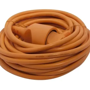 Câble de terre nu CHACON Rallonge electrique 12 m HO5VVF 3x1,5 mm2 orange