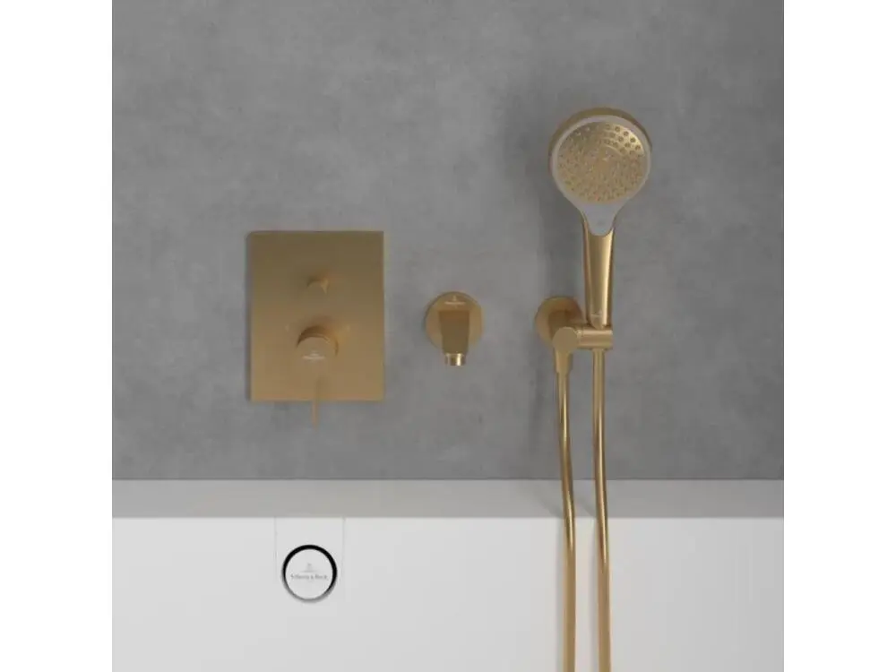 Façade mécanique avec inverseur Conum Texturé Gold + corps encastré | Résistant à l'humidité |