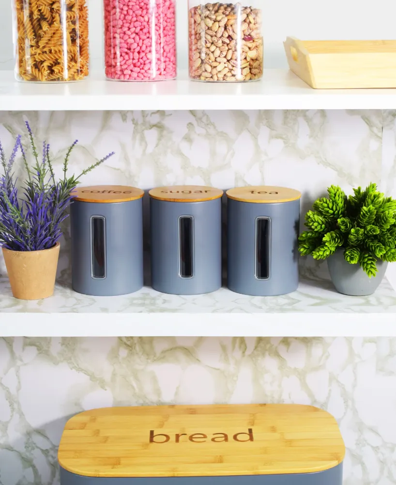 Kitchen Life French 3 Piece Canister Set - Grey (Capacité 150 L)