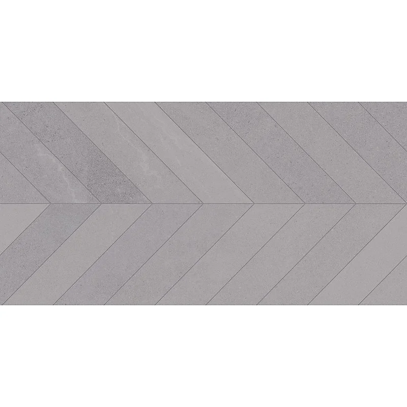 Carrelage sol / mur effet béton design chevron gris 60x120 cm SEINE RILSE GRIS(vendu par boite de 1.44m2)