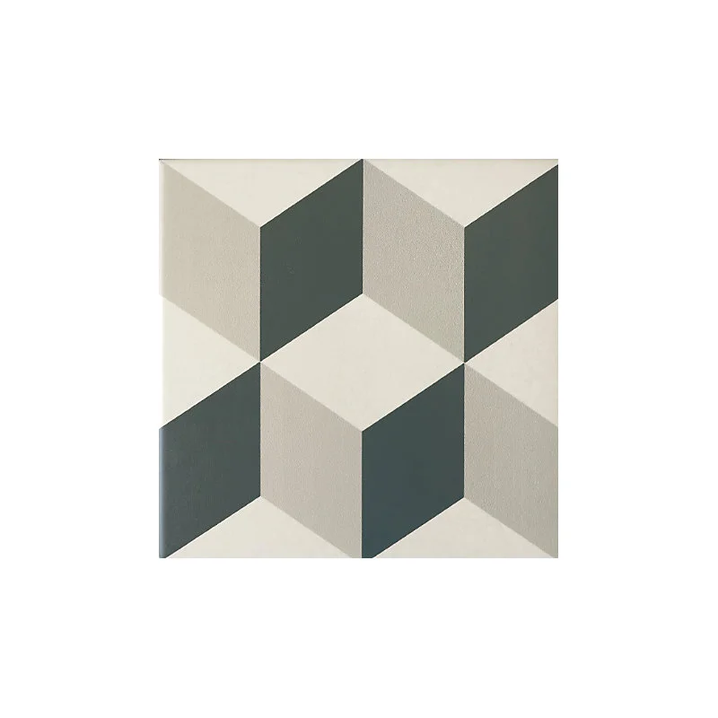 Carrelage sol / mur effet ciment cubre géométrique gris 20x20 cm - CAPRICE PROVENCE (vendu par boite de 1m2)