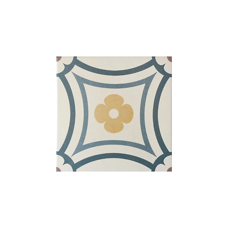 Carrelage sol / mur effet ciment motif floral coloré 20x20 cm - CAPRICE SAINT TROPEZ(vendu par boite de 1m2)