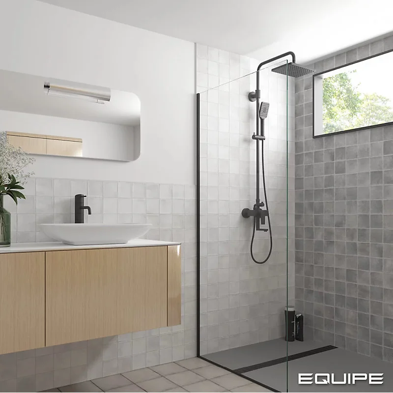 carrelage sol / mur effet zellige bejmat 10x10 cm blanc gris mate ARGILE ICE(vendu par boite de 0.50m2)