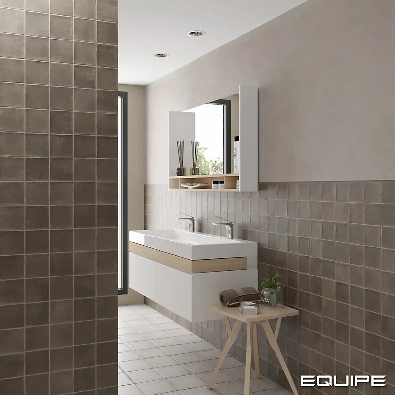 carrelage sol / mur effet zellige bejmat marron 10x10 cm mate ARGILE CACAO 10x10 cm (vendu par boite de 0.50m2)