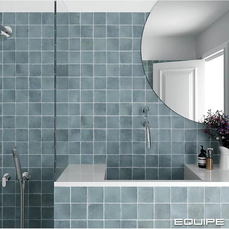 carrelage sol / mur effet zellige bejmat bleu 10x10 cm mate ARGILE SKY (vendu par boite de 0.50m2)