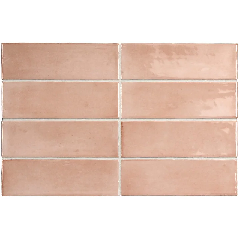 Carrelage sol / mur effet zellige bejmat marocain 5X15 cm rose brillant 5X15 cm COCO ORCHARD PINK WALL(vendu par boite de...