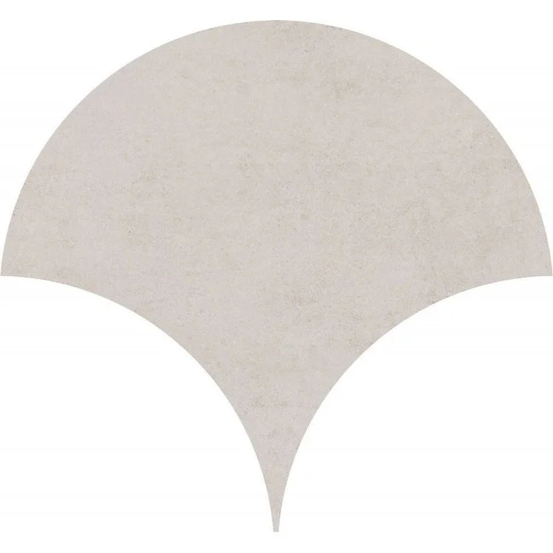 Carrelage sol / mur forme écaille de poisson gros format effet béton blanc NASSAU TULUM BLANCO(vendu par boite de 0.62m2)