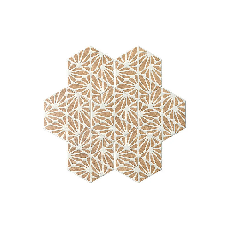 Carrelage sol / mur hexagonal effet ciment 25x21,6 cm TERRACRETA Cesello Chamotte(vendu par boite de 1.18m2)