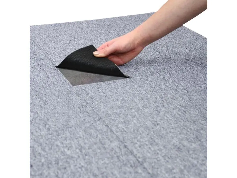 Dalle de Moquette Couleur Gris Platine , 20 Dalles de 50cm x 50cm (5m²)