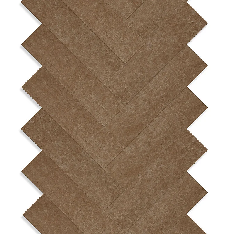 Origin Wallcoverings carreaux adhésifs en cuir synthétique chevron marron cognac - 1 m² - 357265