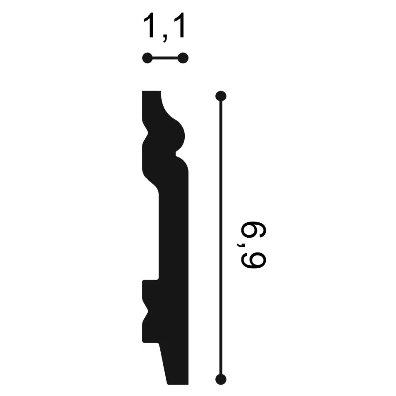 Plinthe SX165F flexible élégante, traditionnel aux courbes douces - L200 x H6,9 x l1,1 cm - ORAC DECOR