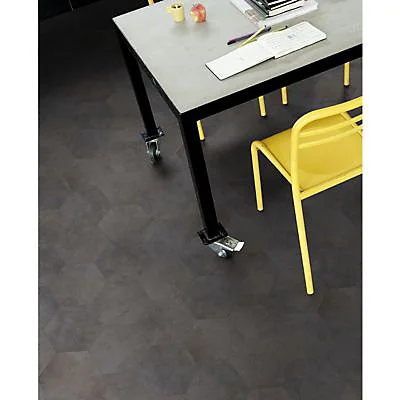 Revêtement sol VINYLE Funtex Modena gris anthracite 4m (vendu au m²)