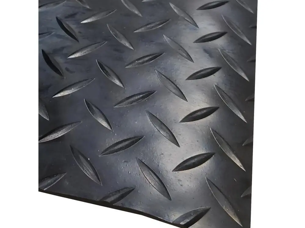 Sol PVC| Composition 100% Caoutchouc| Sol Caoutchouc| Sol Protection| Design Strié Noir| Epaisseur 3MM| Mesure 140X300CM