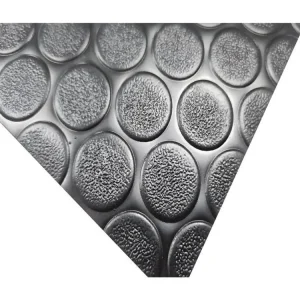 Sol PVC| Composition 100% Caoutchouc| Sol Caoutchouc| Sol Protection| Design Boutons Noir| Epaisseur 1MM| Mesure 100X500CM