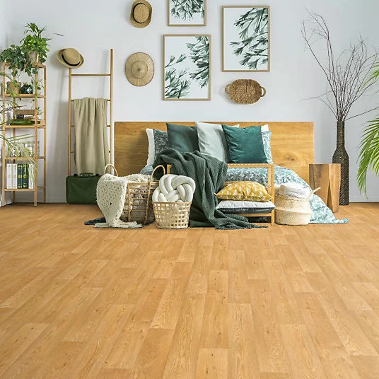 Sol Vinyle First - Effet parquet chêne typique - Rouleau de 3m x 10m