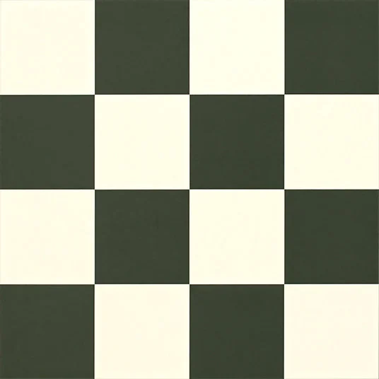 Sol Vinyle Happy Days - Carrelage damier droit - Noir et blanc - Rouleau de 2m x 7m
