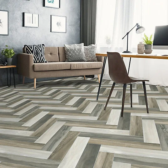 Sol Vinyle Link - Imitation parquet coloré bâton rompu - Surface satinée - Rouleau de 3m x 17m