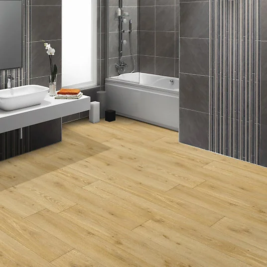 Sol Vinyle Link Plus - Imitation parquet bois naturel - Surface brillante - Rouleau de 4m x 13m