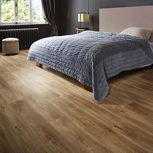 Sol Vinyle Textile - Noir jais Edition - Aspect parquet - Chêne naturel - Rouleau de 4m x 30m