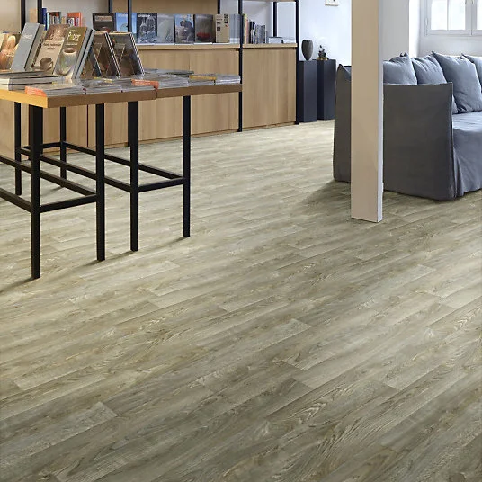 Sol Vinyle Textile - Noir jais Edition - Aspect parquet - Chêne foncé - Rouleau de 4m x 10m