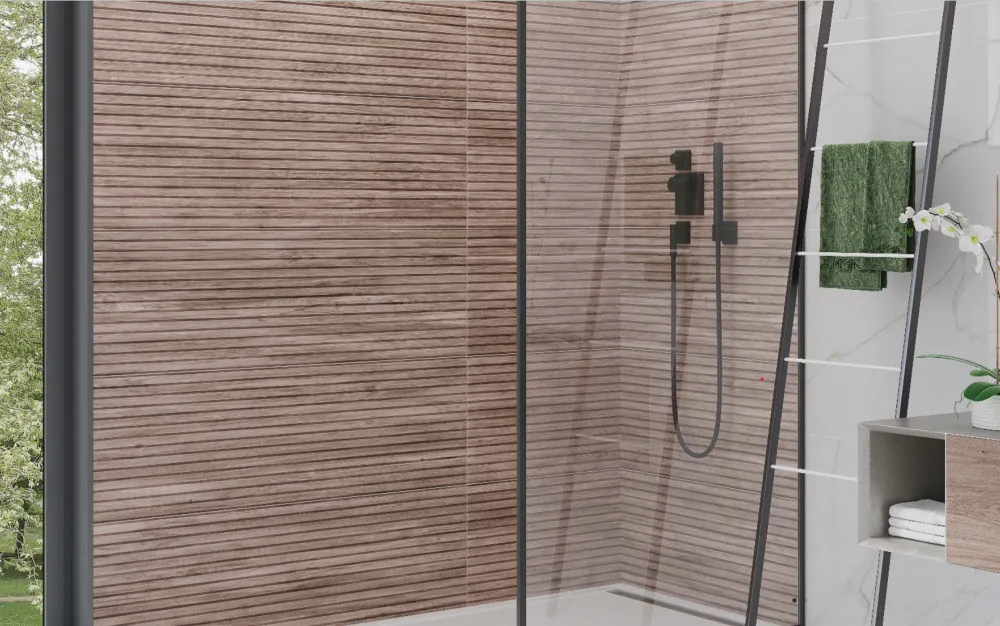 Tuile en céramique de porcelaine - Collection PRIS.RLV.SLATS disponible en 1 taille, 3 couleurs et 1 finition.