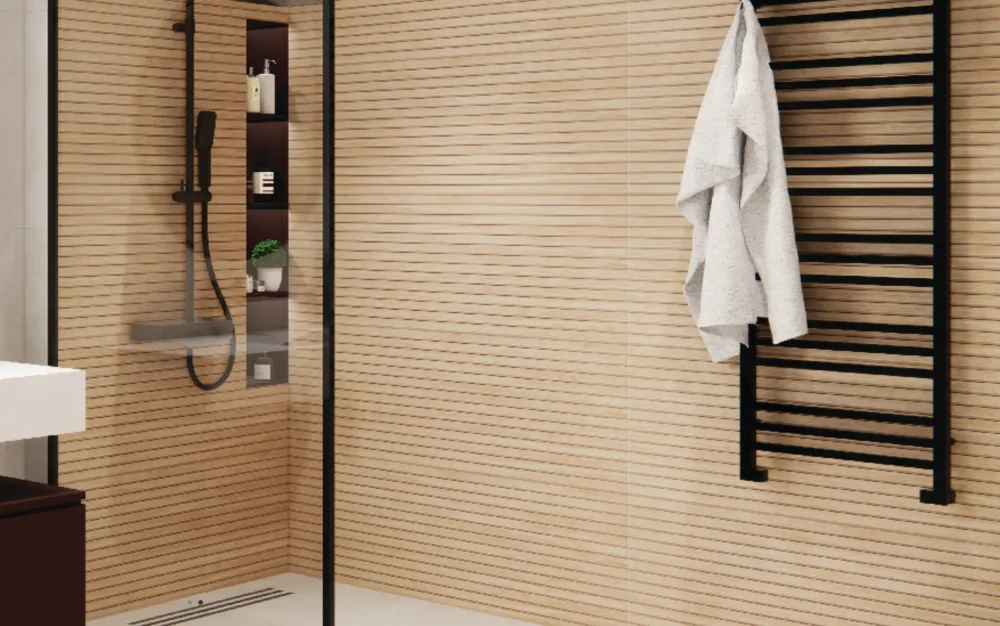 Tuile en céramique de porcelaine - Collection PRIS.RLV.SLATS disponible en 1 taille, 3 couleurs et 1 finition.