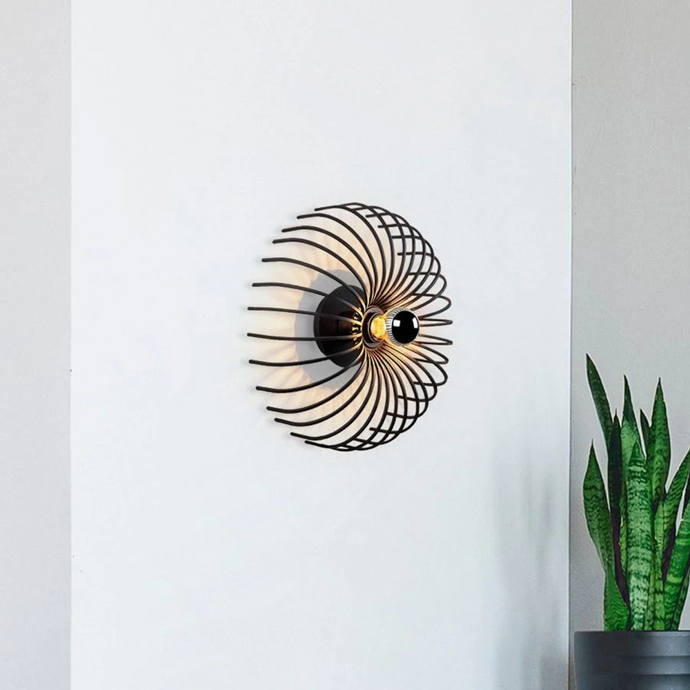 Applique murale Aspendos N-645, noir, métal, Ø 36 cm Lavable | Résistant aux Taches
