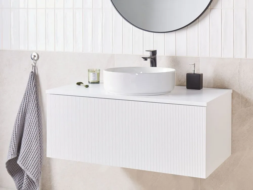 Bathroom Wall Mounted Cabinet 100 x 52 cm Blanc pur ALZIRA
