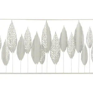 Décoration Murale en Métal "Feuilles" 135cm Blanc Séchage Rapide en 1 Heure