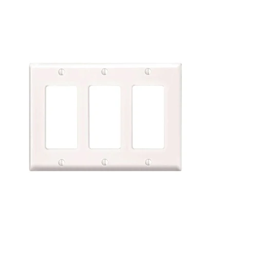 Leviton 3 Gang Decora Wallplate Midway Size Blanc pur PJ263-W