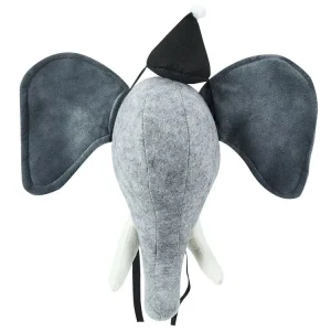Wanddecoratie pluche olifant grijs BADOU