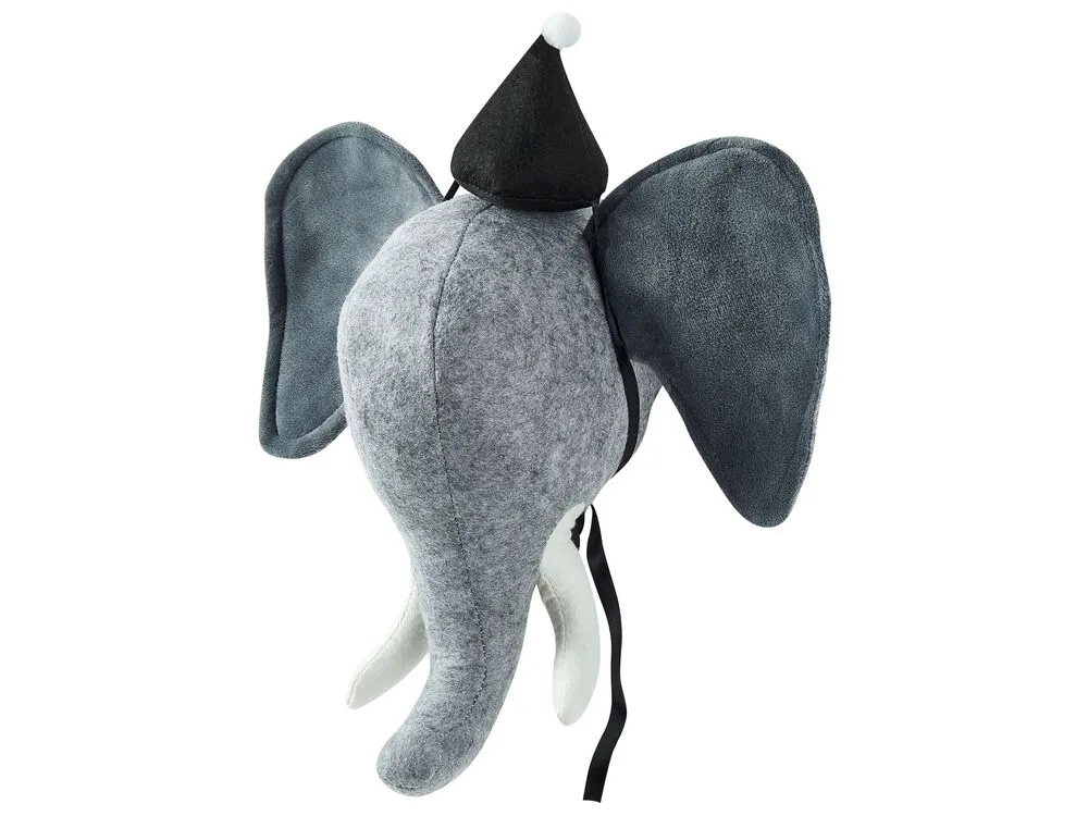 Wanddecoratie pluche olifant grijs BADOU