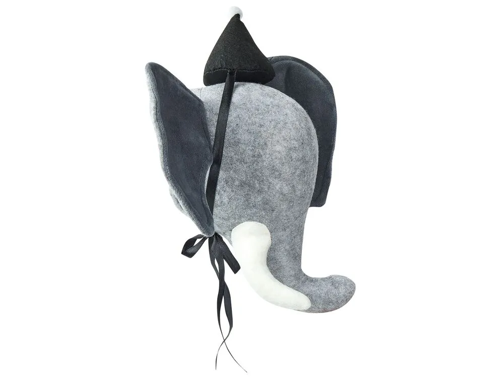 Wanddecoratie pluche olifant grijs BADOU