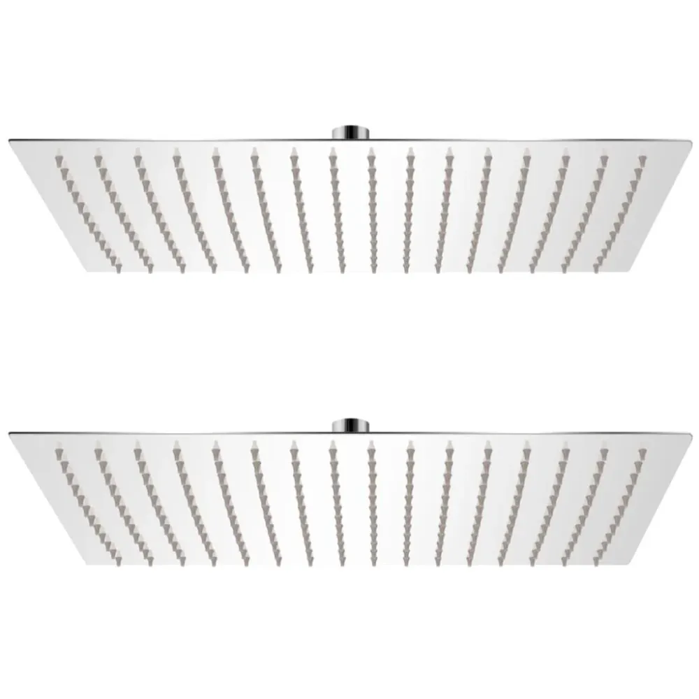 Lot de 2 pommes de douche plongeante rectangle 30x40 cm acier inoxydable 02_0002110 pour Lavabo sur Colonne