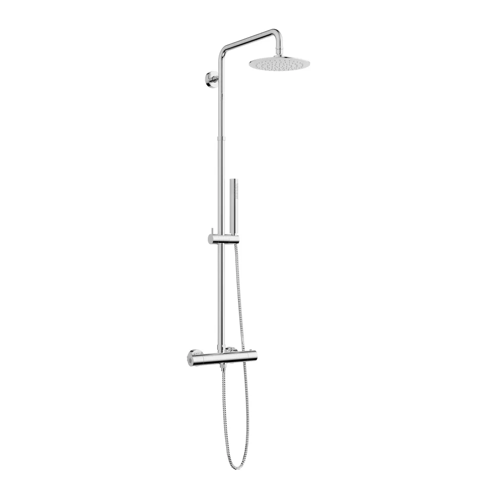 Robinet pour douche Symphony avec valve thermostatique, déviatrice et ensemble de douche à main sur glissière, pomme de do...