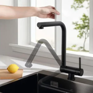 Cecipa max Mitigeur Cuisine Rabattable Noir Robinet Cuisine Pliable Eau Chaude Froide Robinetterie contre Fenêtre avec bar...