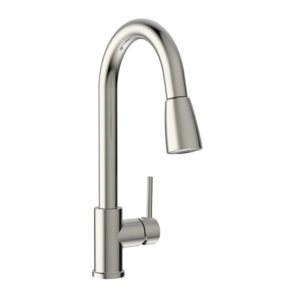 Robinet d’évier de cuisine avec bec pivotant intégrant douchette amovible / bouton pause
