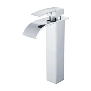 Auralum Max Novateur Robinet de Lavabo Cascade Haut,Design Elégant,Mitigeur Monocommande Lavabo en Inox 304,Eau Chaude/Fro...