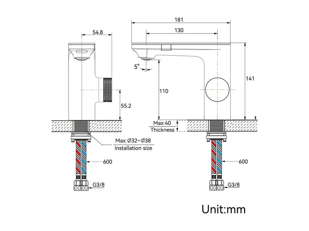 Lonheo max Robinet Automatique Infrarouge,Barboteur démotable,à Jumeau Induction,Chromé+60cm Porte-Serviettes Salle Bain A...