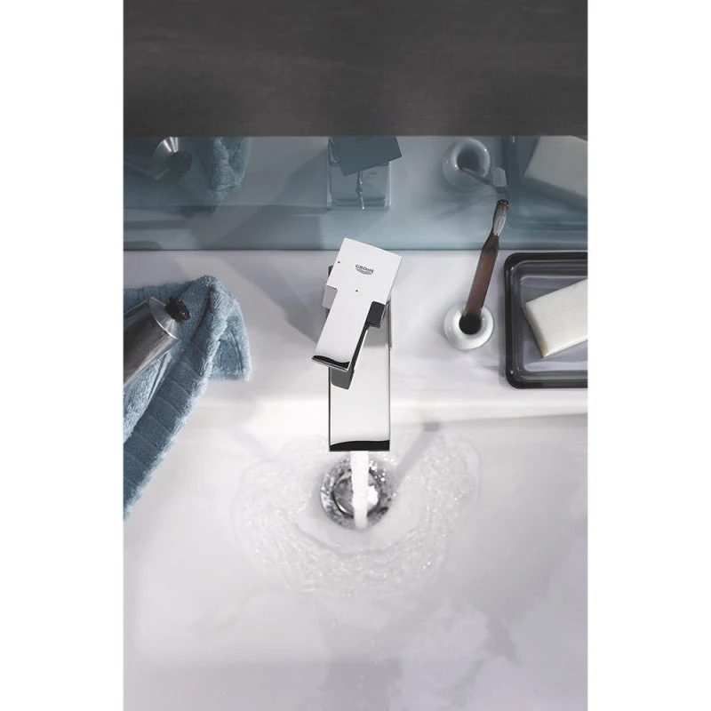 Mitigeur lavabo monocommande SAIL CUBE GROHE 23435000 bec bas - taille S - acier chromé