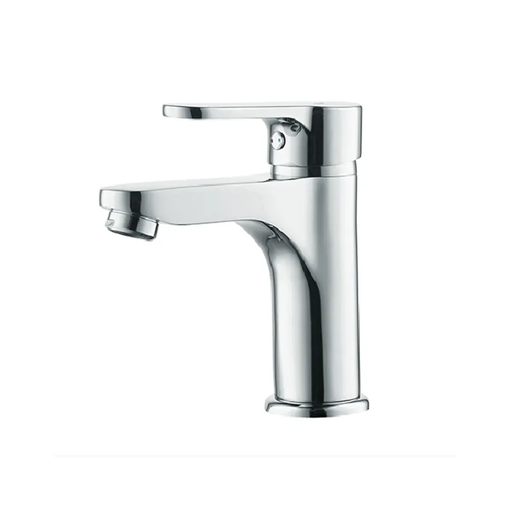 Mitigeur monocommande lavabo série Choco avec tirette et bonde incluse - Acier chromé