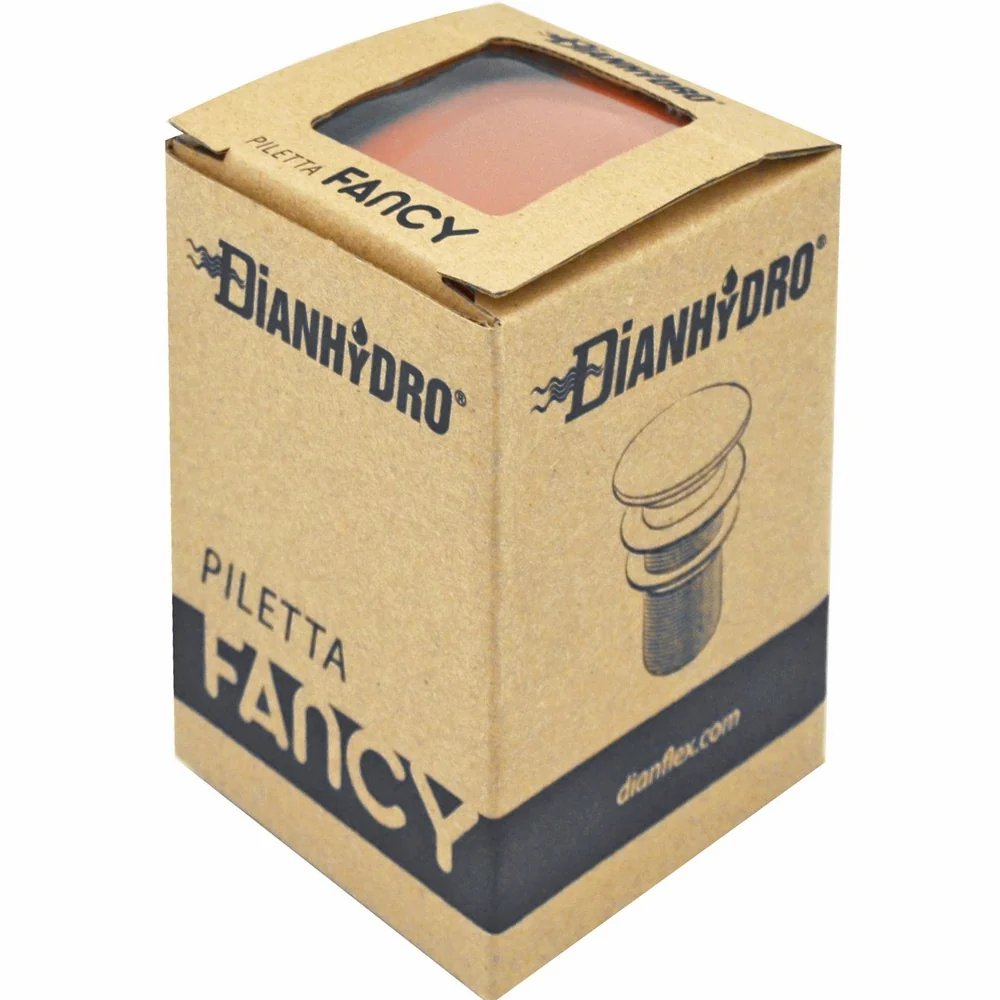 Bonde de lavabo click-clack Fancy sable avec bouchon rond en céramique sans trop-plein