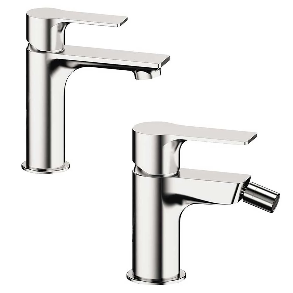 Ensemble de mélangeurs Lavabo et Bidet sans vidange finition chromée collection Energy de Remer Rubinetterie