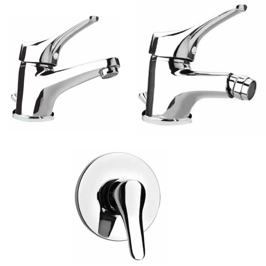 Ensemble de mélangeurs de salle de bain pour lavabo, bidet et douche Derby cartouche céramique par Argo Rubinetterie